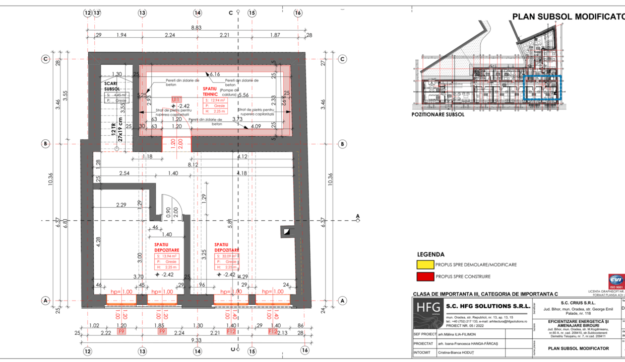 plan subsol